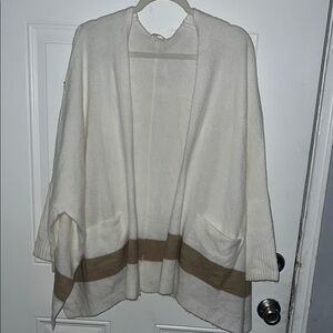 Cozy White and Tan Women's Sweater